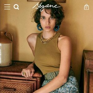 Sezane “Marcelo” top, khaki, M